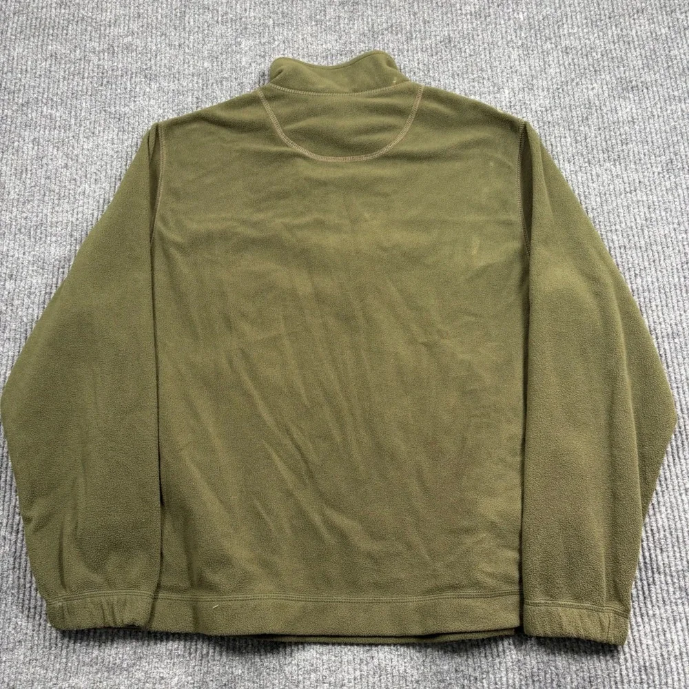 Saddlebred Pullover Mens Fleece Large Green Quarter Zip Mock Neck Long Sleeve